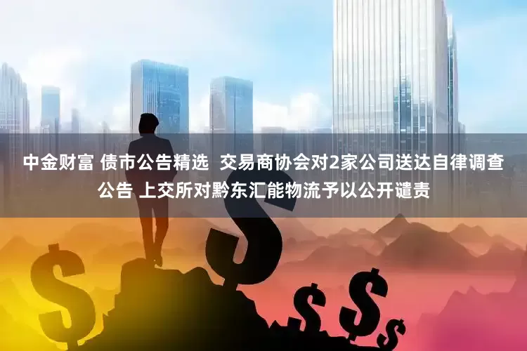 中金财富 债市公告精选  交易商协会对2家公司送达自律调查公告 上交所对黔东汇能物流予以公开谴责